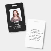 クラシックプロフェッショナルID白黒セキュリティ バッジ (正面＆裏面)