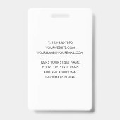 クラシックプロフェッショナルID白黒セキュリティ バッジ (裏面)