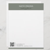 クラシックプロフェッショナルQRコードグラス レターヘッド (正面/裏面)