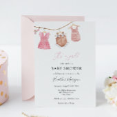 クラシックベビーガールシャワー招待状 招待状