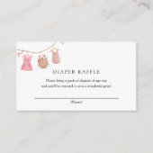 クラシックベビーピンクおむつラッフルカード エンクロージャーカード (正面)
