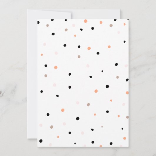 クラシックベビー男女兼用とドット赤ちゃんシャワー 招待状 (裏面)