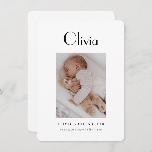 クラシックベビー発生のお知らせ エンクロージャーカード (正面/裏面)