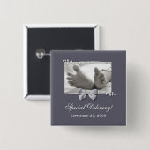 クラシックベビー足エレガント誕生発表 缶バッジ (正面&裏面)