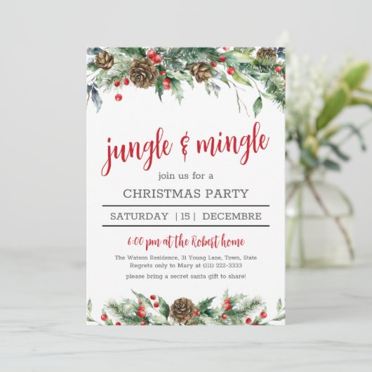 クラシックベリーグリーンリー企業のクリスマスパーティー 招待状 (スタンド正面)