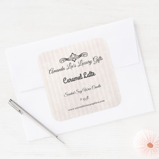 クラシックベルカスタムム香りキャンドルラベル スクエアシール (封筒)