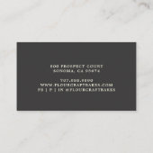 クラシックベーカーのロゴブラックビジネスカード 名刺 (裏面)