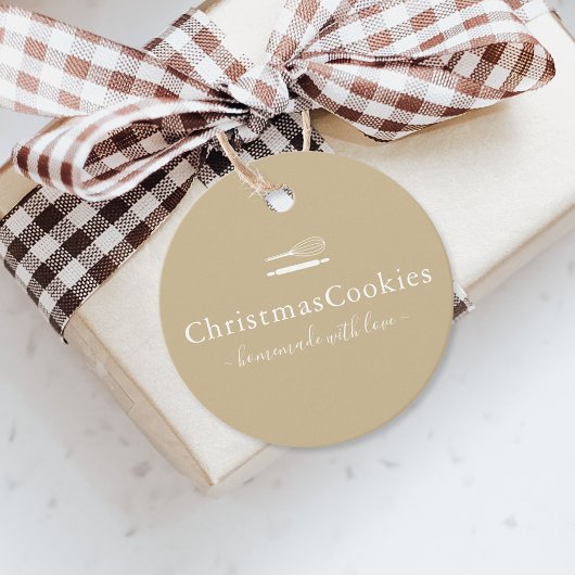 クラシックベーキングベージュホリデーハンドメイド フェイバータグ