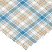 クラシックベージュとブループレイド テーブルクロス (アングル)