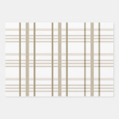 クラシックベージュとホワイトバッファローチェック ラッピングペーパーシート (正面2)