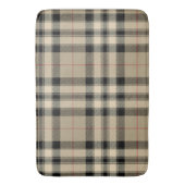 クラシックベージュアンドブラックのチェック柄 バスマット (正面縦)