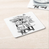 クラシックベースボールコースターセット スクエアペーパーコースター (アングル)