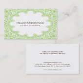 クラシックペイズリーデザインハウスクリーナー、メイド 名刺 (正面/裏面)