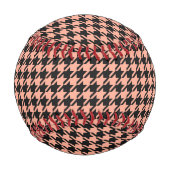 クラシックペピタ千鳥格子のパターブラックピーチ 野球ボール (裏面)