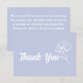 クラシックペリウィンクルブルーフローラスケッチ サンキューカード (正面/裏面)