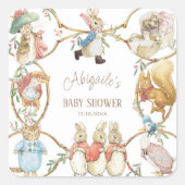 クラシックペーターザラビットウィンターベイビーシャワー スクエアシール (正面)