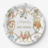 クラシックペーターザラビットウィンターベイビーシャワー ペーパープレート (正面)