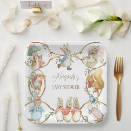クラシックペーターザラビットウィンターベイビーシャワー ペーパープレート