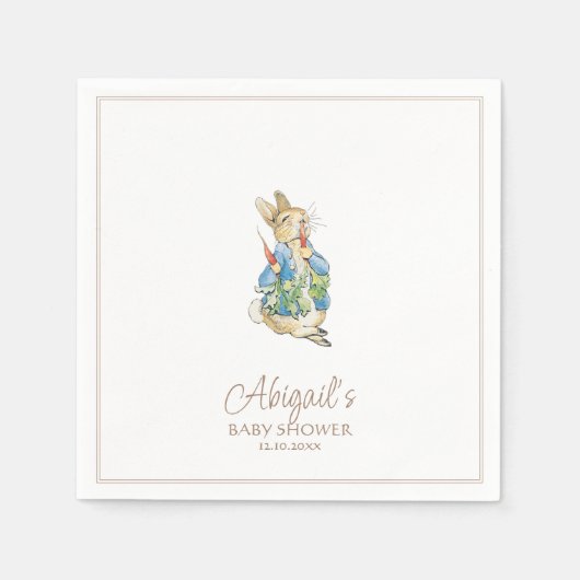 クラシックペーターザラビットウィンター秋ベビーシャワー スタンダードカクテルナプキン (正面)