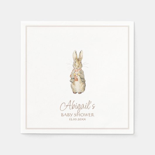 クラシックペーターザラビットウィンター秋ベビーシャワー スタンダードカクテルナプキン (正面)