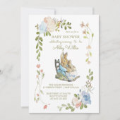 クラシックペーターザラビットツインズベビーシャワー 招待状 (正面)