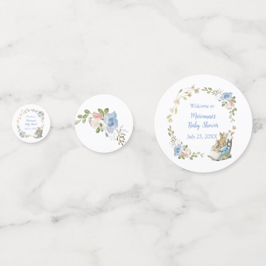 クラシックペーターザラビットツインベイビーシャワー コンフェッティ (裏面)