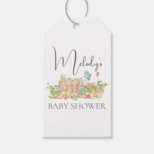 クラシックペーターラビットギフトパーソナライズされたラベル ギフトタグ (正面)