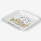 クラシックペーターラビット紙プレート- 7"スクエア ペーパープレート (傾斜あり)