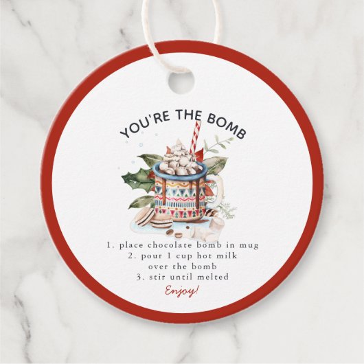 クラシックホットチョコレート爆弾クリスマス フェイバータグ (正面)