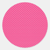クラシックホットピンクとホワイト水玉模様のシール ラウンドシール (正面)