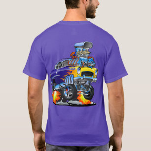 クラシックホットロッドマッスルカーフレーム大エンジン Tシャツ