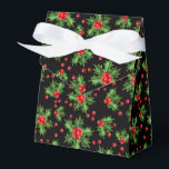 クラシックホリデーグリーンホリーレッドベリーパターン フェイバーボックス<br><div class="desc">クラシックコンテンポラリークリスマス休暇シーズンのホリーの果実と葉パターン。ラッピングやティッシュペーパー、差出人住所ラベル、ギフトラベル、バッグやオフィシャルボックス、ステッカー、リボンなどの製品で利用可能。</div>