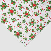 クラシックホリデーグリーンホリーレッドベリー 薄葉紙 (詳細)