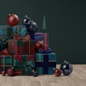 クラシックホリデーシンプルクリスマス柄タータン ラッピングペーパー