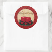 クラシックホリデーデコクリスマスギフト ラウンドシール (バッグ)