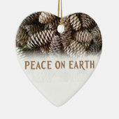 クラシックホリデーパインコーンピースオンアース セラミックオーナメント (右)
