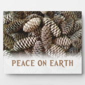 クラシックホリデーパインコーンピースオンアース フォトプラーク (正面)
