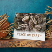 クラシックホリデーパインコーンピースオンアース フォトプラーク (側面)