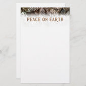 クラシックホリデーパインコーンピースオンアース 便箋 (正面/裏面)
