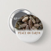クラシックホリデーパインコーンピースオンアース 缶バッジ (正面&裏面)