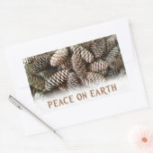 クラシックホリデーパインコーンピースオンアース 長方形シール (封筒)