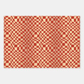 クラシックホリデーパターンレッドグリーンと金ゴールド ラッピングペーパーシート (正面3)