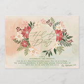 クラシックホリデーパーティポインセチアリーススプレンドール 招待状 (正面)