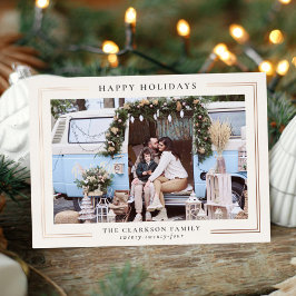 クラシックホリデーフォトカード 箔シーズンカード