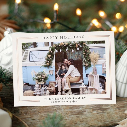 クラシックホリデーフォトカード 箔シーズンカード