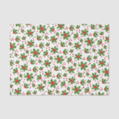 クラシックホリデーホリーツリー離れベリーパターン 薄葉紙 (正面)