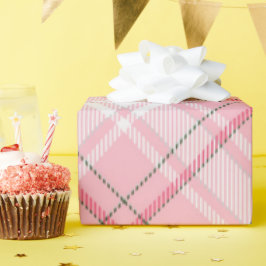 クラシックホリデー誕生日タータンチェックプレイド ラッピングペーパー