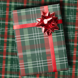 クラシックホリデー 赤と緑のチェック柄 クリスマス ラッピングペーパー
