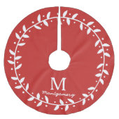 クラシックホワイトつる植物リース&ファミリ名 ブラッシュドポリエステルツリースカート (正面)