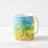 クラシックホワイトコーヒーマグ「フラワーインク3」 コーヒーマグカップ (正面右)